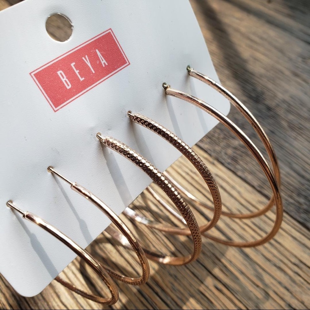 NWT 3 Pairs of Hoop Earrings